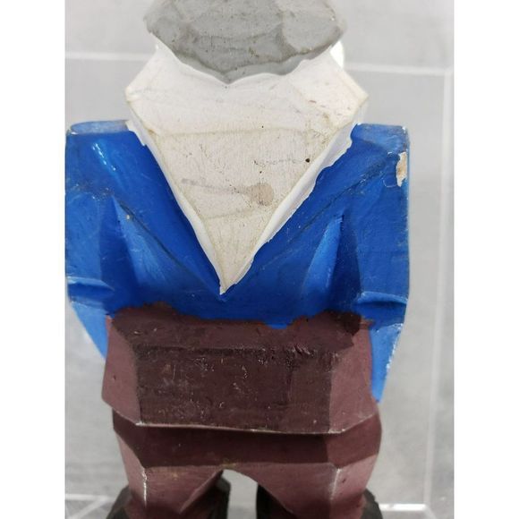Hand Carved Wood Figurine Figure Sea Captain Fisherman Sea Man In Blue Wooden - Picture 7 of 11